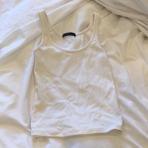 brandy melville ribbed white tank top